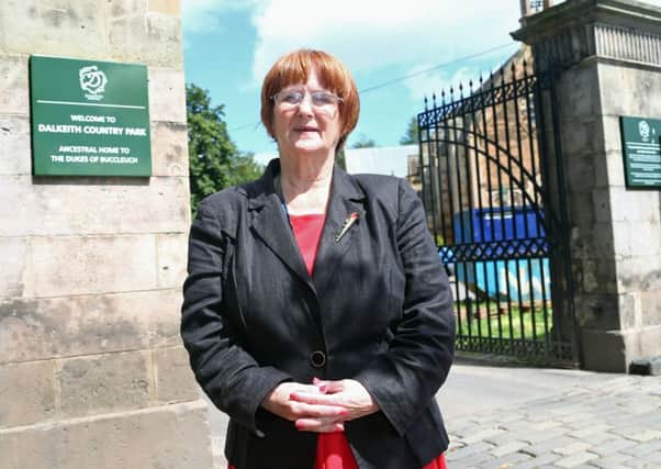 Cllr Margot Russell at the entrance to Dalkeith Country Park. Picture: Gordon Fraser