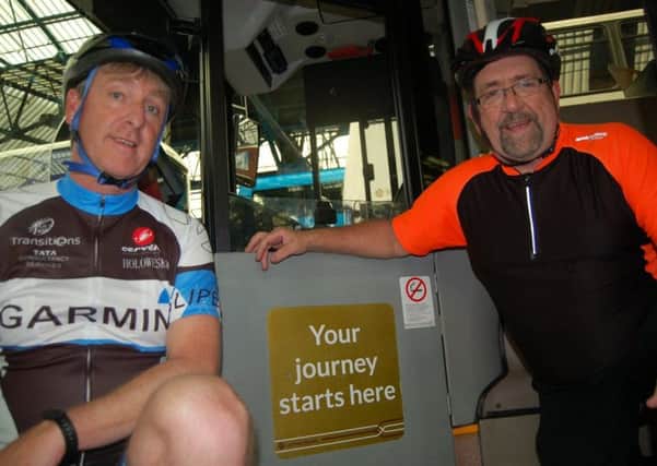 William White and Dougie Muir are in training for their mammoth bike ride. Picture: contributed
