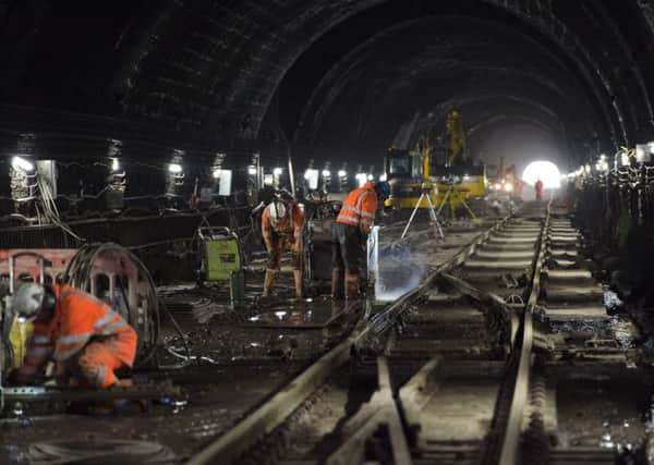 Work inside the Queen Street Tunnel. Picture: SNS