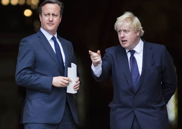 British Prime Minister David Cameron (L) and London Mayor Boris Johnson in London. Image; Jack Taylor