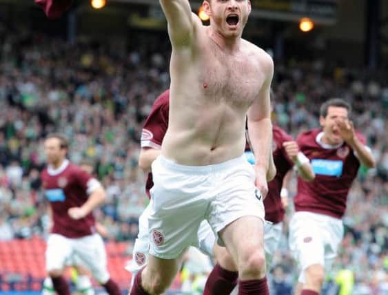 Beattie became famous in Hearts circles for this celebration. Pic: TSPL
