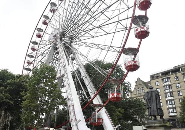The closed Ferris wheel in Princes Street Gardens. Picture: Greg Macvean