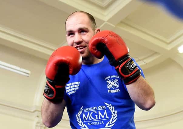 Stephen Simmons will be among the boxers on the bill at the Bellahouston Sports Centre in October