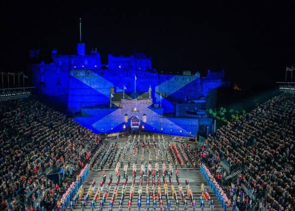 Edinburgh Castle during a Military Tattoo performance Picture: Ian Georgeson