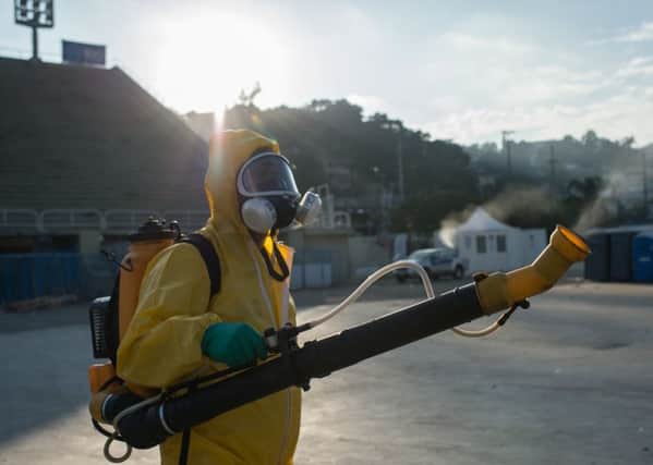 Anti-Zika chemicals are sprayed in Rio de Janeiro. Picture: AFP/Getty
