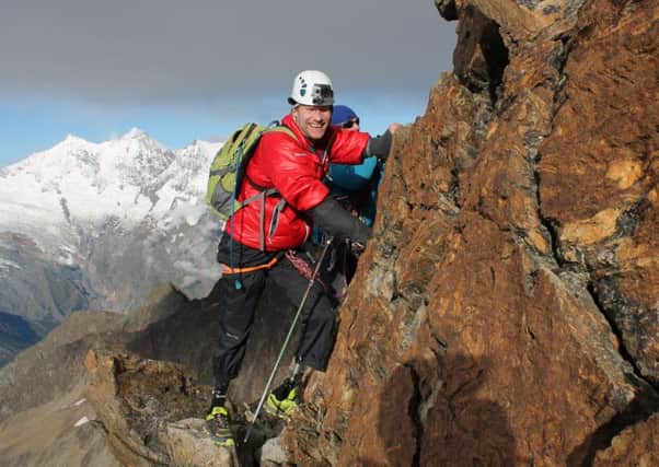 Quadruple amputee and mountaineer Jamie Andrew climbing in the Alps. Picture: Ian Rutherford