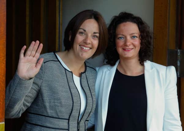 Kezia Dugdale with her partner Louise Riddell. Picture: Scott Louden