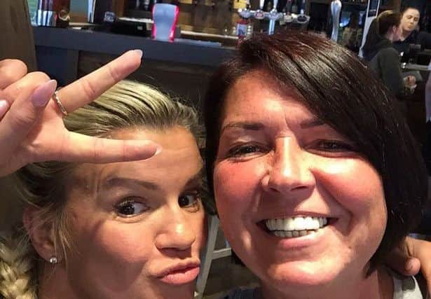 Kerry Katona with Anne Love. Picture: Anne Love