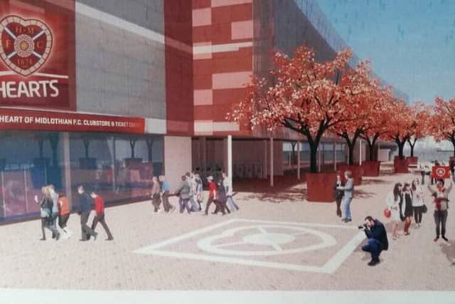 An artist's impression of the exterior of the new main stand. Picture: contributed
