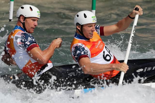 David Florence, right, and Richard Hounslow of Great Britain