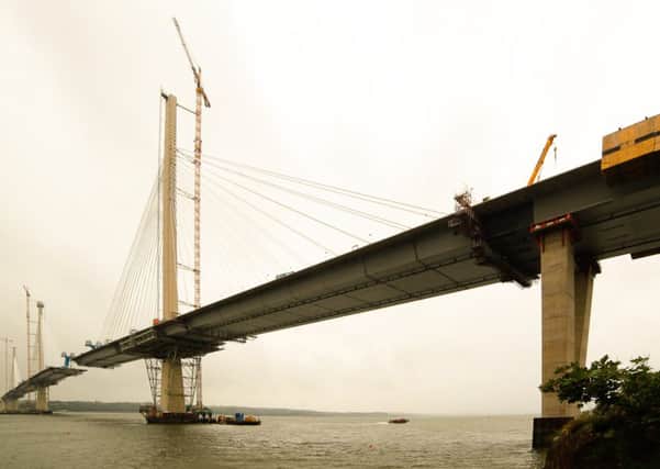 Queensferry Crossing now touches Fife as the new bridge gets nearer to its completion. Picture: Scott Louden