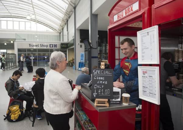 Daniel Campbell, owner of Red Box Coffee at Haymarket Station.  Picture; Lenny Warren