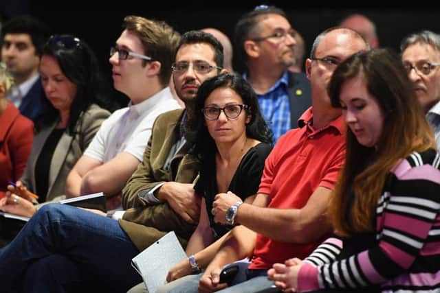 Members of the audience listen Nicola Sturgeon. Picture: Jeff J Mitchell/Getty Images