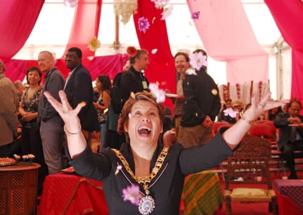 Lesley Hinds joins in the fun at the opening of the Edinburgh mela in Pilrigh park in 2006. Picture: Tony Marsh