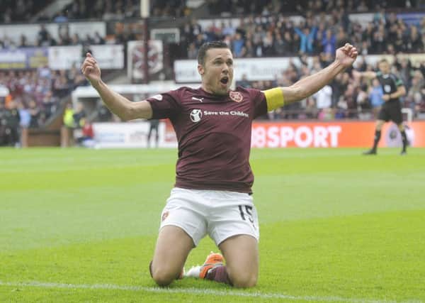 Don Cowie scored his first goals in a Hearts shirt. Pic: Greg Macvean