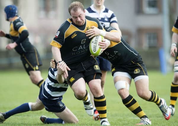 Graeme Carson in action for Currie against Heriots in what proved to be a painful play-off defeat