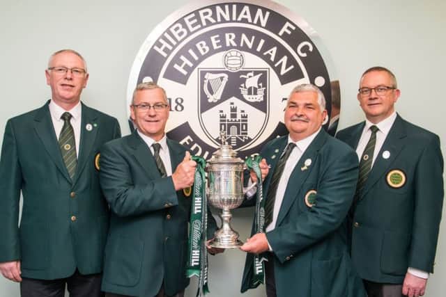 Hibs supporters club, Sunnyside, Trustee's Crawford Corrigan, James Murray, Bill Douglas and Colin Rich. Picture; Ian Georgeson