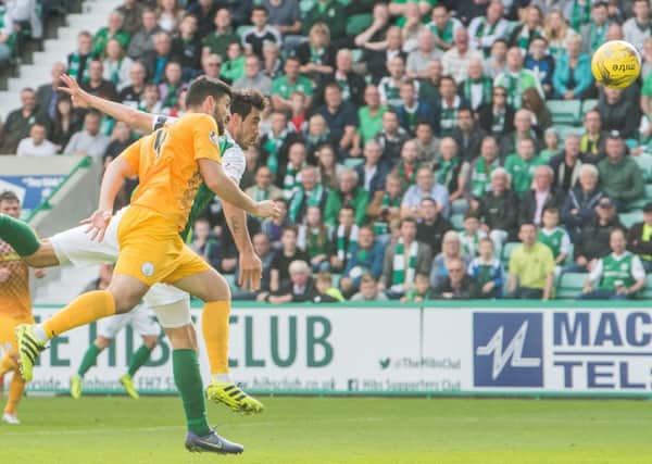Brian Graham's goal - his first for Hibs - was arguably the Hibees' best of the lot. Pic: Ian Georgeson