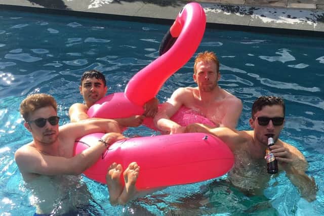 On holiday post-Rio with friends including fellow cyclists Ed Clancy and Owain Doull. Picture: contributed