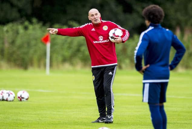 Scotland coach Andy Watson directs training at Mar Hall. His previous job was at Ilkeston