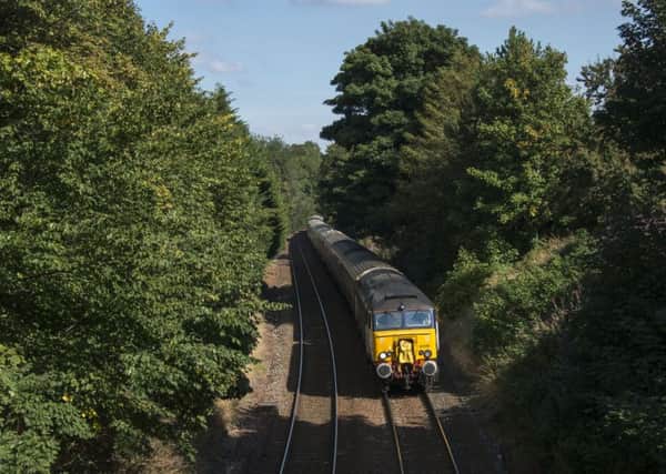 The South Suburban Railway in Edinburgh. A train on the line at Morningside The Edinburgh Suburban and Southside Junction Railway. Picture; stock image