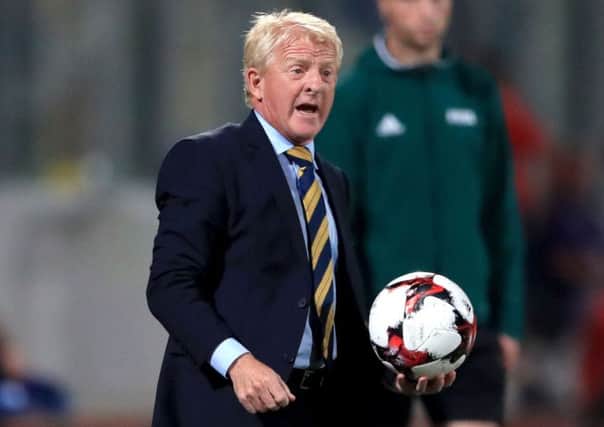 Scotland manager Gordon Strachan shouts orders from the touchline at the Ta'Qali National Stadium, Malta