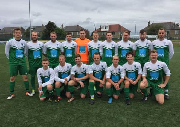 Newcraighall in their new kits for the season provided by Ican Solutions.
