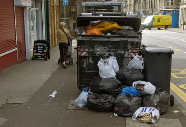 Rubbish overflows on Easter Road. Picture; contributed