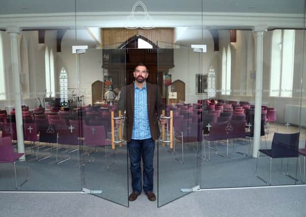 Reverend Keith Mack, St John's & King's Park Church, 31 Eskbank Road, Dalkeith, inside the church showing the renovation work done.