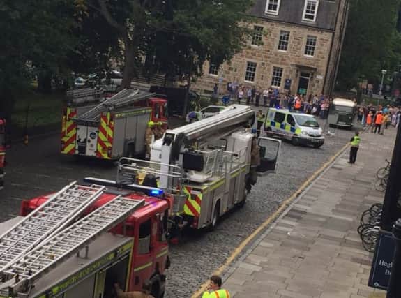 Emergency services at the scene. Picture; Stuart Ritchie