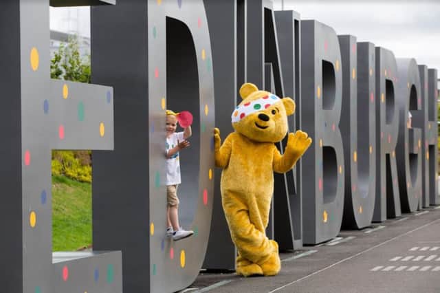 Edinburgh Airport Plaza goes Spotty for Children in Need. Picture; contributed