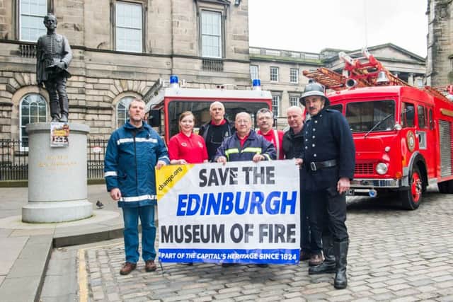 Friends of the Museum of Fire held a petition signing in Parliament Square. Picture; Ian Georgeson