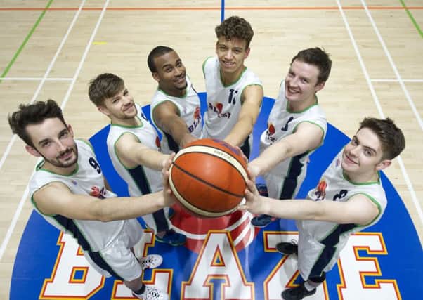 Members of last year's championship-winning Boroughmuir Blaze side.  Left to right: Sean Cole, Eoghann Dover, John Browne, Sean Nealon-Lino, Lewis Crofts, and  Sam Stott. Picture: Ian Rutherford