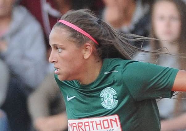Abi Harrison in action for Hibs