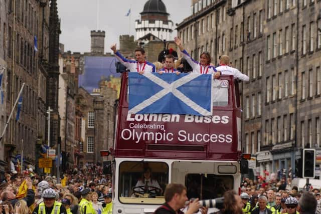 Scottish Olympic Athletes return home from Beijing. Picture: TSPL