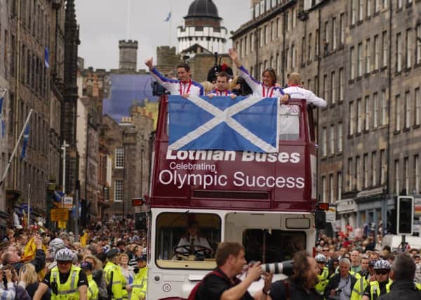 Scottish Olympic Athletes return home from Beijing. Picture: TSPL