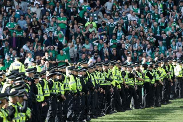 The Hibs fan was fined and received a banning order. Picture: Robert Perry