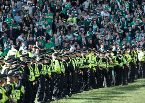The Hibs fan was fined and received a banning order. Picture: Robert Perry