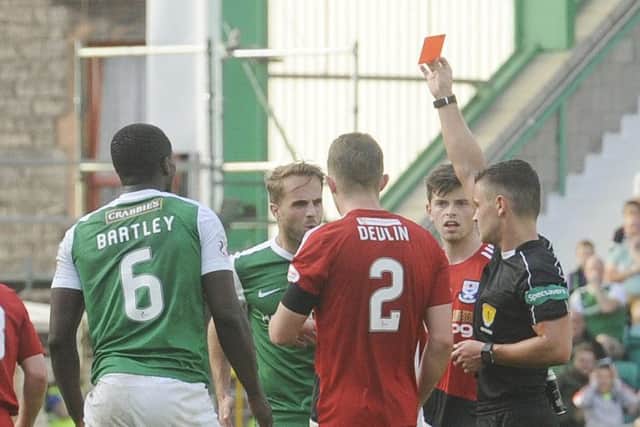 Marvin Bartley had his red card against Ayr reduced to a yellow. Pic: Greg Macvean