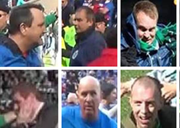 Images released by Police Scotland of suspects they want to trace in connection with the disorder and violence at the end of the Scottish Cup final. Picture: PA