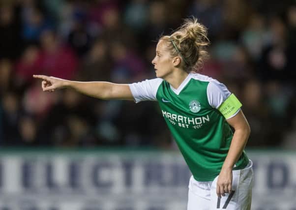 Hibs captain Joelle Murray. Hearts will play Hibs in the semi-finals of the Scottish Cup