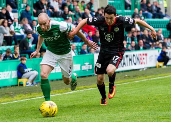 David Gray was disappointed with his part in Hibs' defeat by St Mirren. Pic: SNS