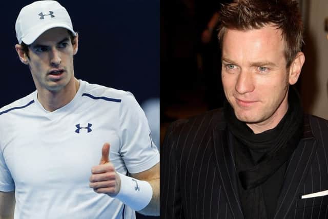 Andy Murray, left, wants the actor to play him in a film of his life. Pictures: Getty
