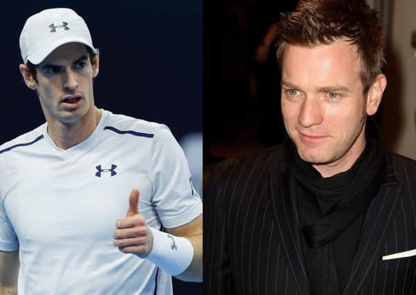 Andy Murray, left, wants the actor to play him in a film of his life. Pictures: Getty