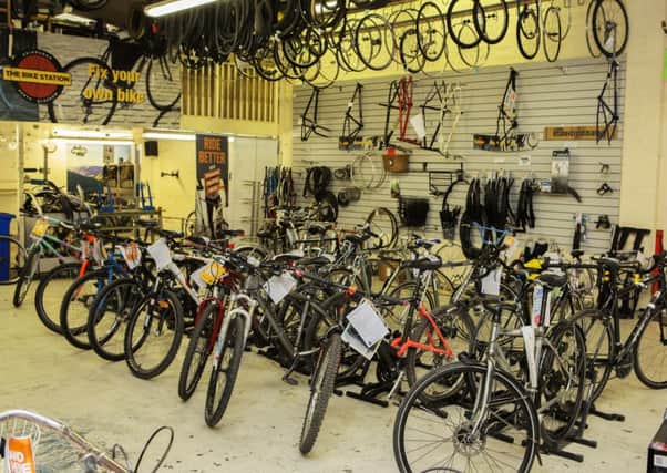 Stock was destroyed in the fire at Bike Station. Picture: TSPL