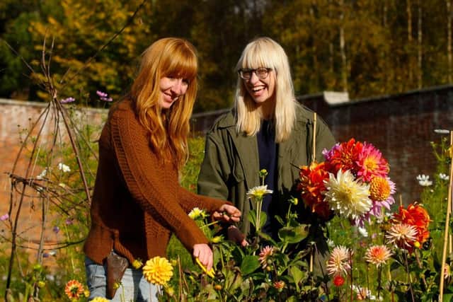 Fiona Inglis and Natalya Ayers of Pyrus Botanicals at Saltoun Walled Garden near Pencaitland 20/10/16