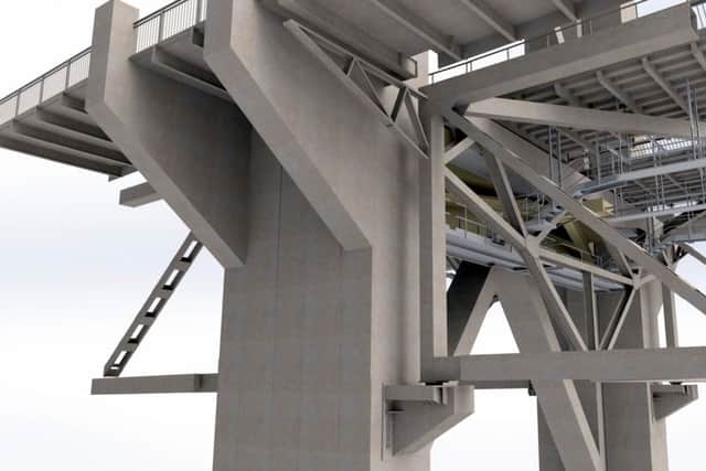 Schematic showing completed truss end link replacement on Forth Road Bridge