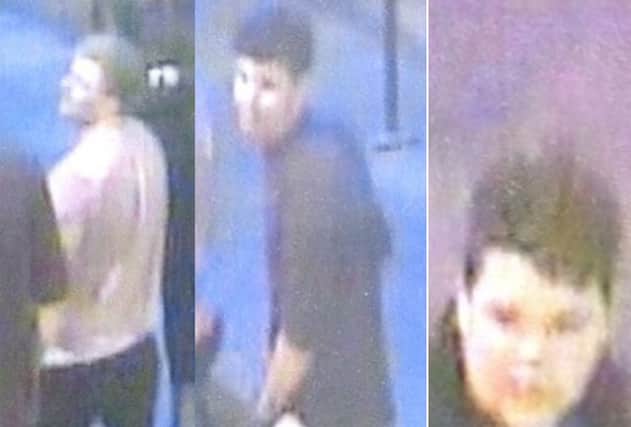Police are keen to trace these three men. Picture: Police Scotland