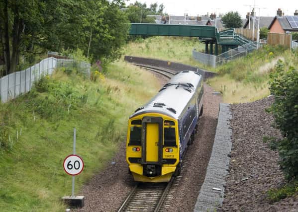 Borders Railway.  A train bound for Edinburgh Waverley pulls out off Newtongrange Station. 
Picture Ian Rutherford