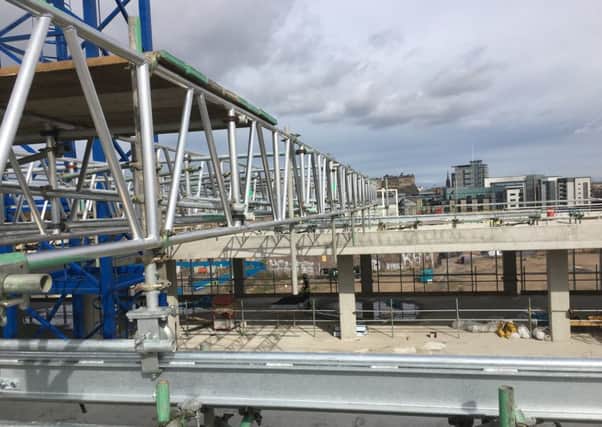 CSA's innovative 'rolling' scaffold" in use at the Boroughmuir site. Picture: Contributed.